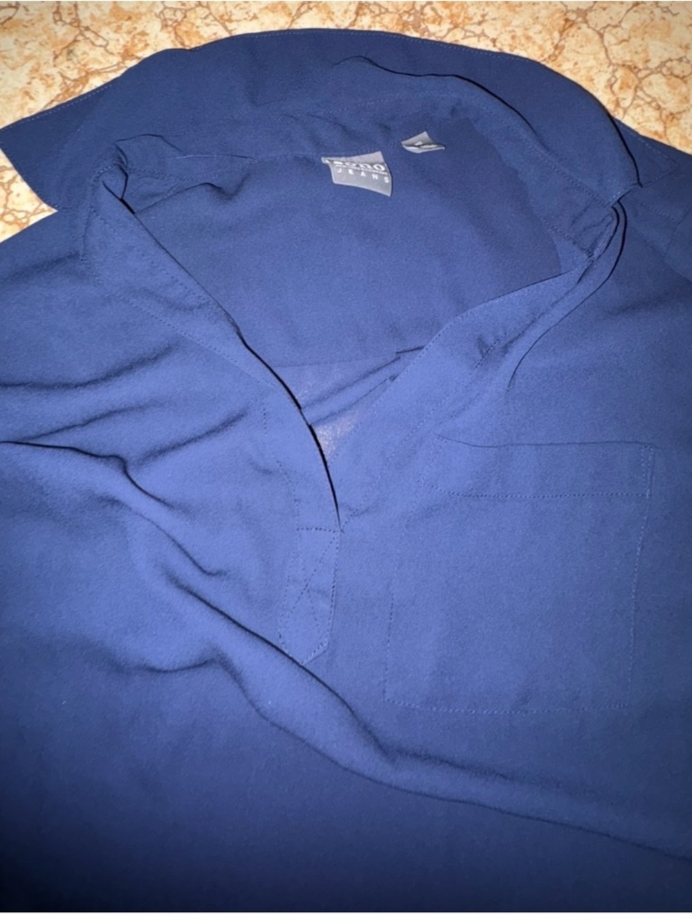 Soho Jeans Navy Blue New York And Company Sheer Top XSmall